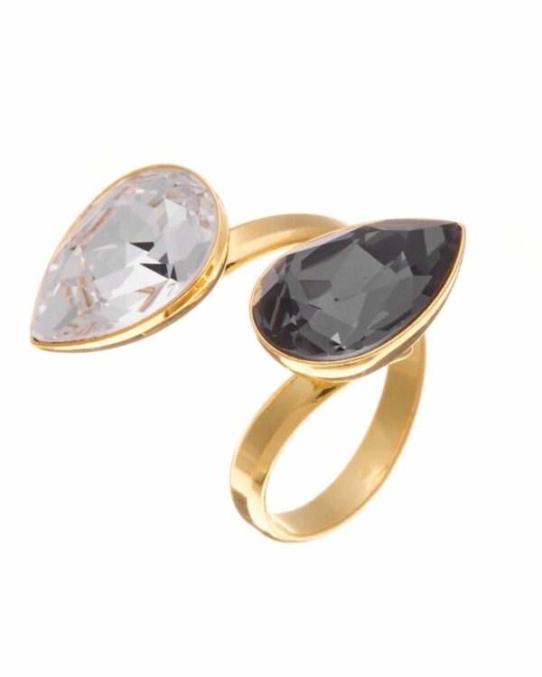 Crystal Silver Night & Crystal Ring - Elegant ring featuring shimmering crystals in Silver Night and Crystal hues